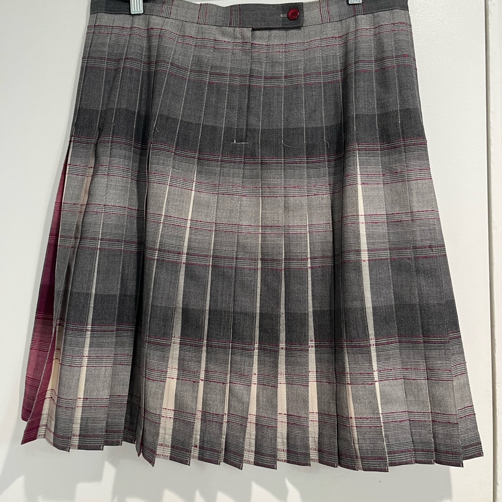 Pendleton Gray Contrasting Pleated Wool Skirt Sz.… - image 3